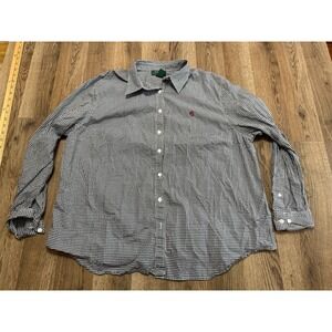 Lauren Ralph Lauren Navy & White Gingham Button-Down Shirt